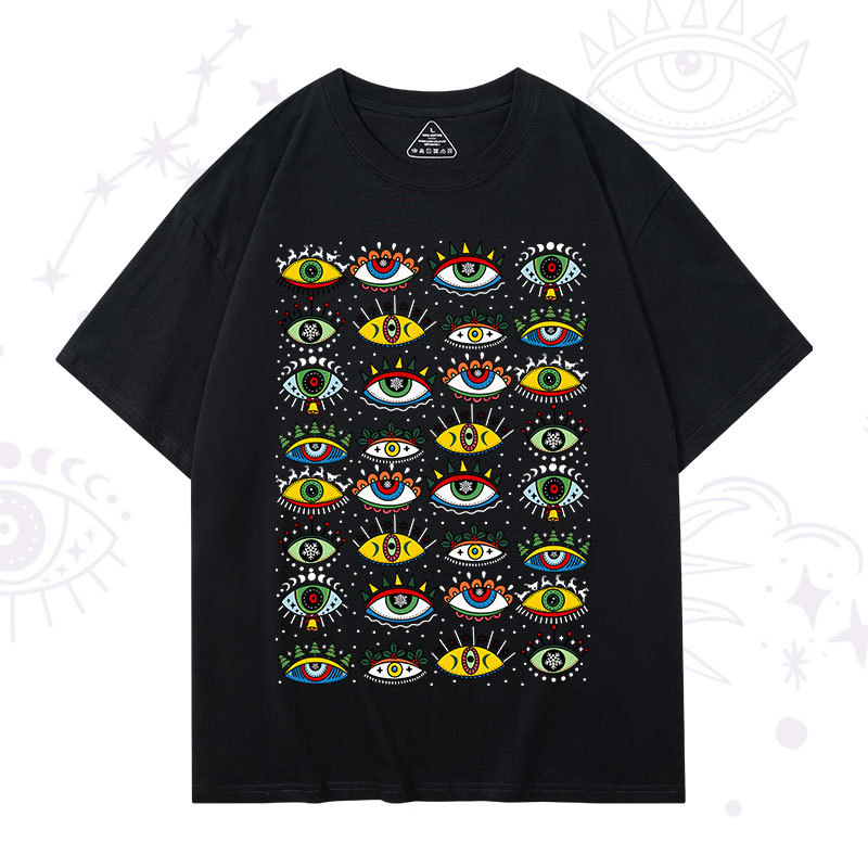 Purplehecate Christmas Evil Eye Pattern T-Shirt