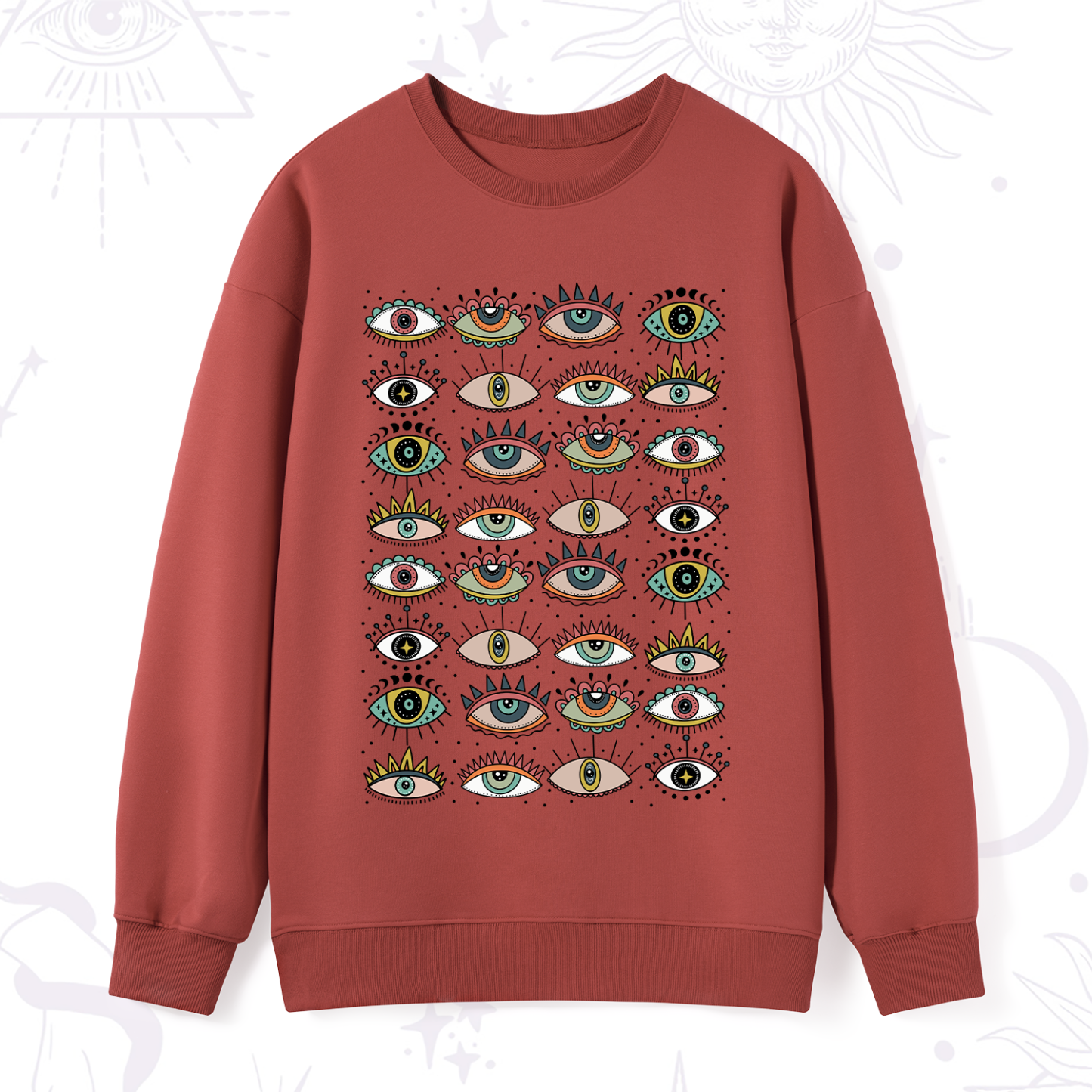 Purplehecate Evil Eye Pattern Sweatshirt