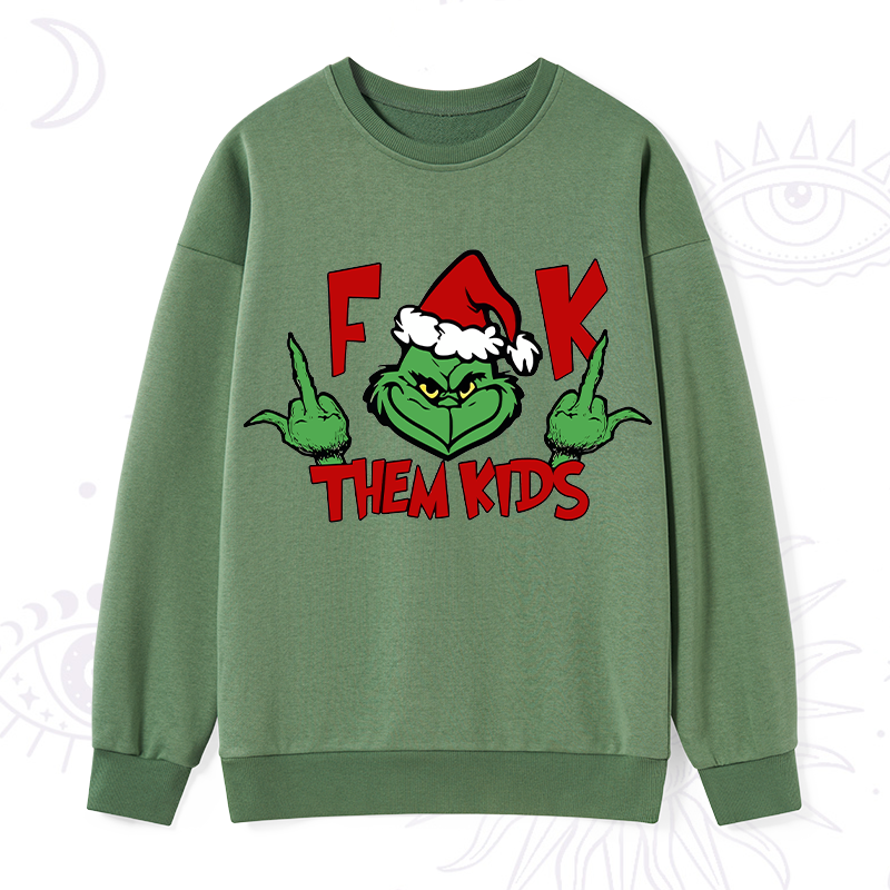 Purplehecate Fuck Them Kids Grinch Christmas Sweatshirt