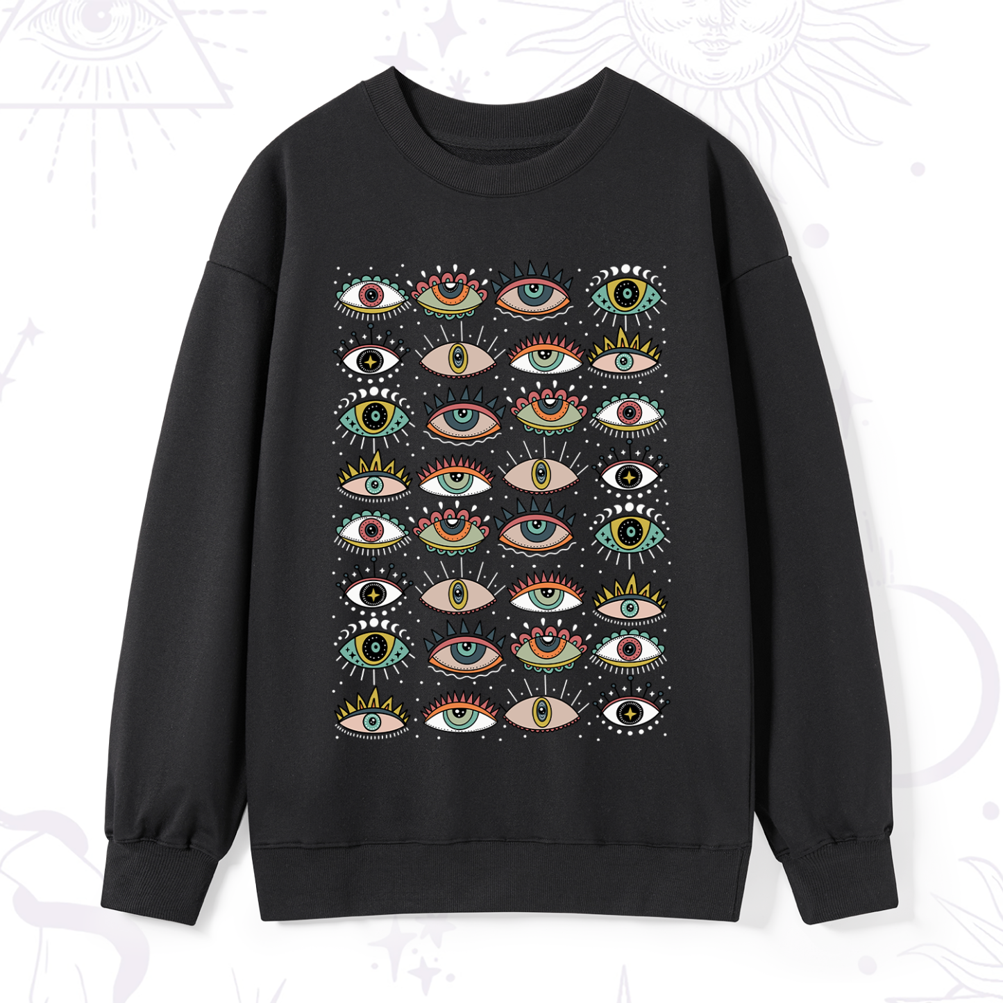 Magic Purplehecate Evil Eye Pattern Sweatshirt