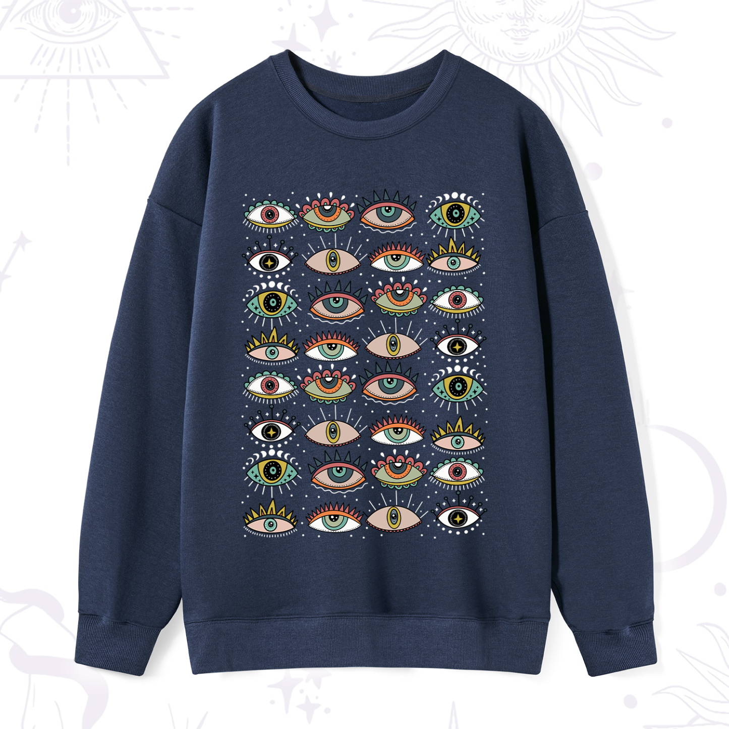 Purplehecate Evil Eye Pattern Sweatshirt