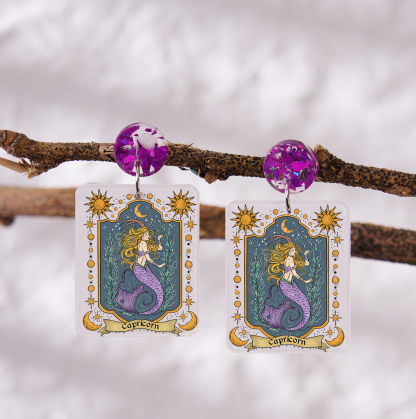 Purplehecate Capricorn Zodiac Acrylic Earrings
