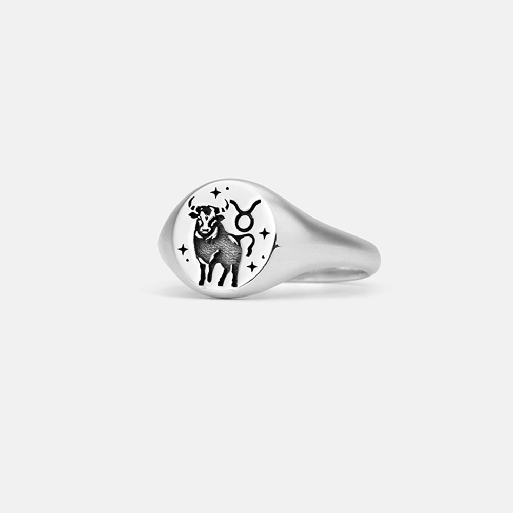 Purplehecate Taurus Zodiac Sterling Silver Ring