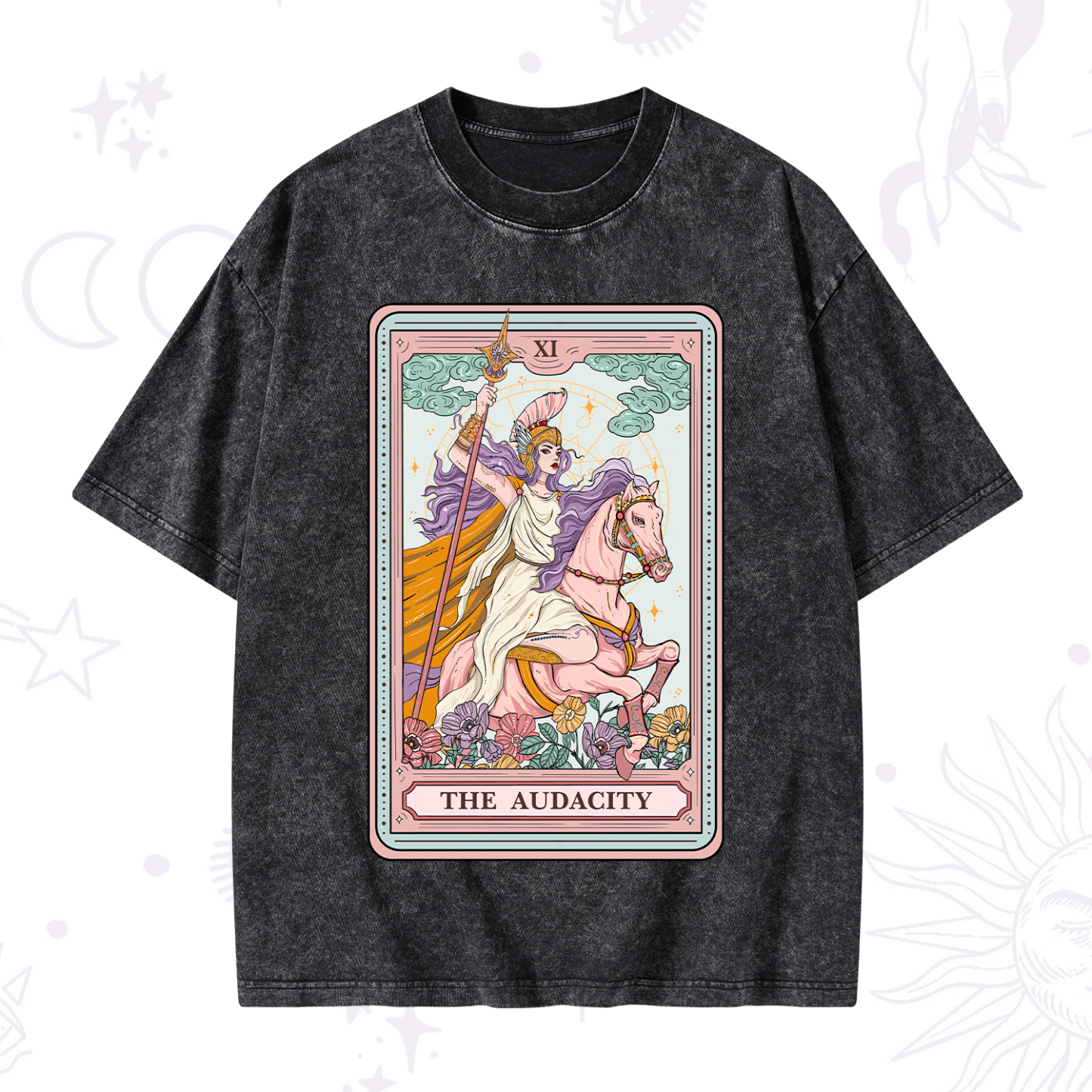 Purplehecate The Audacity Tarot Card Washed T-Shirt