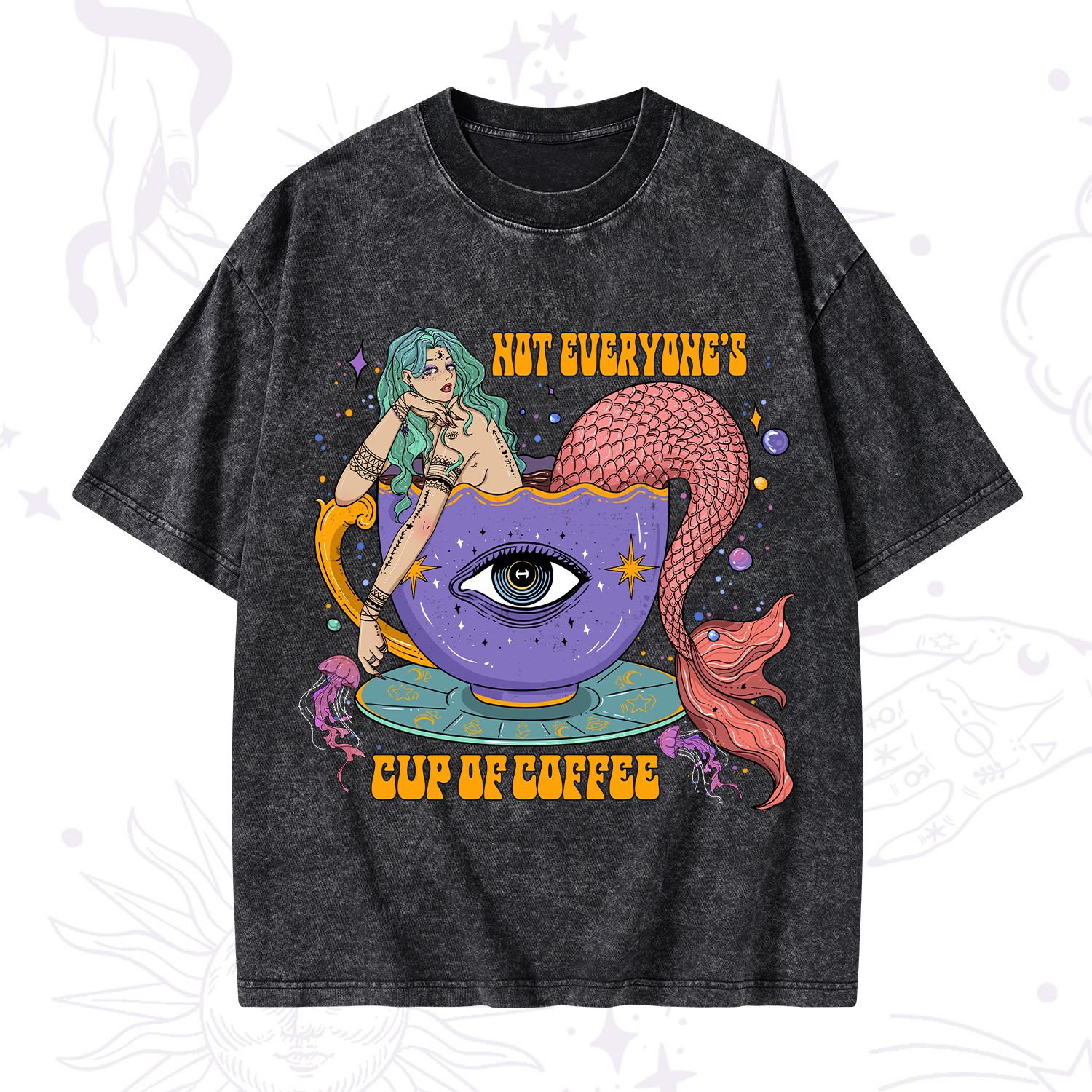 Purplehecate Not Everyone's Cup Of Coffee Washed T-Shirt