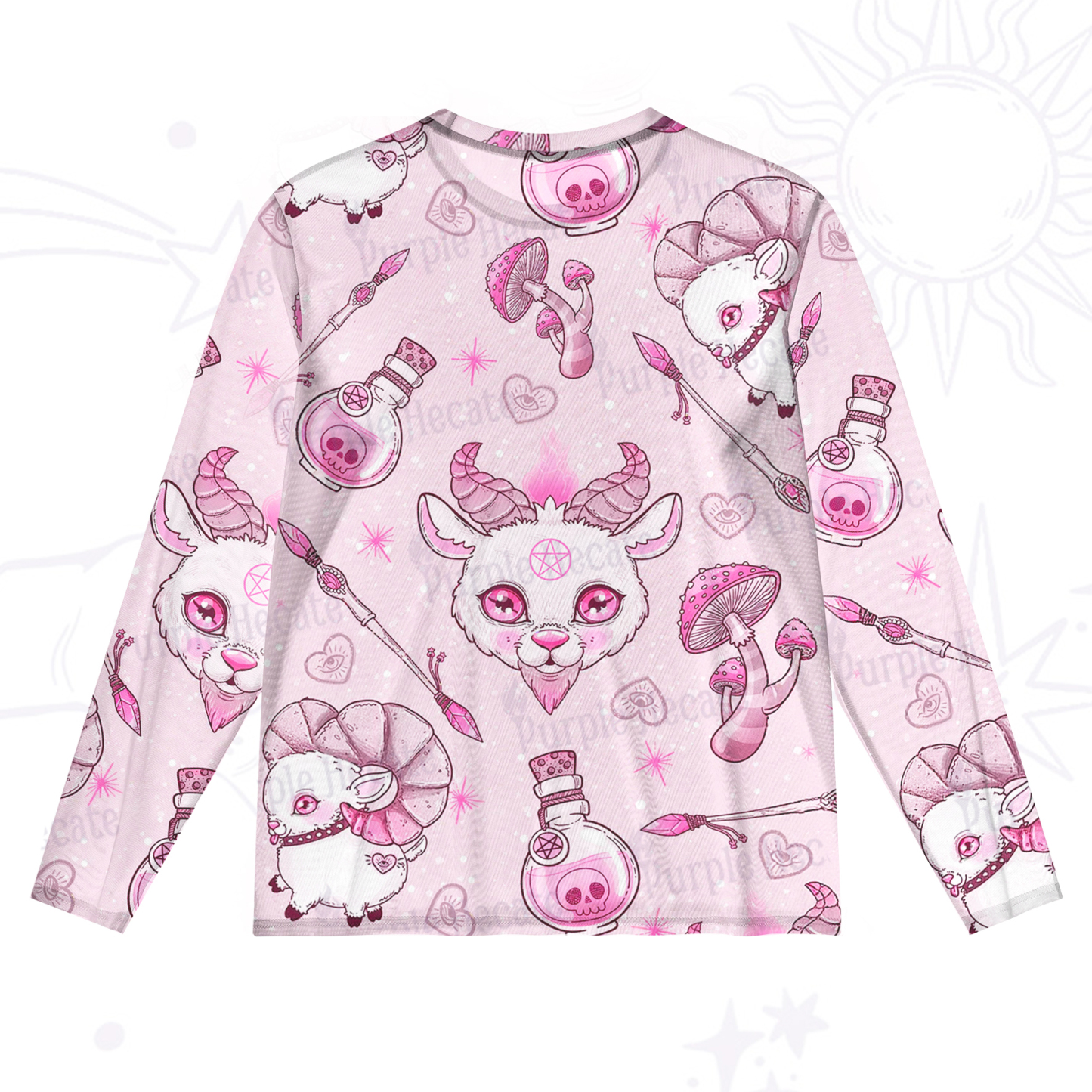 Purplehecate Pastel Occult Goat Mesh Long Sleeve Top
