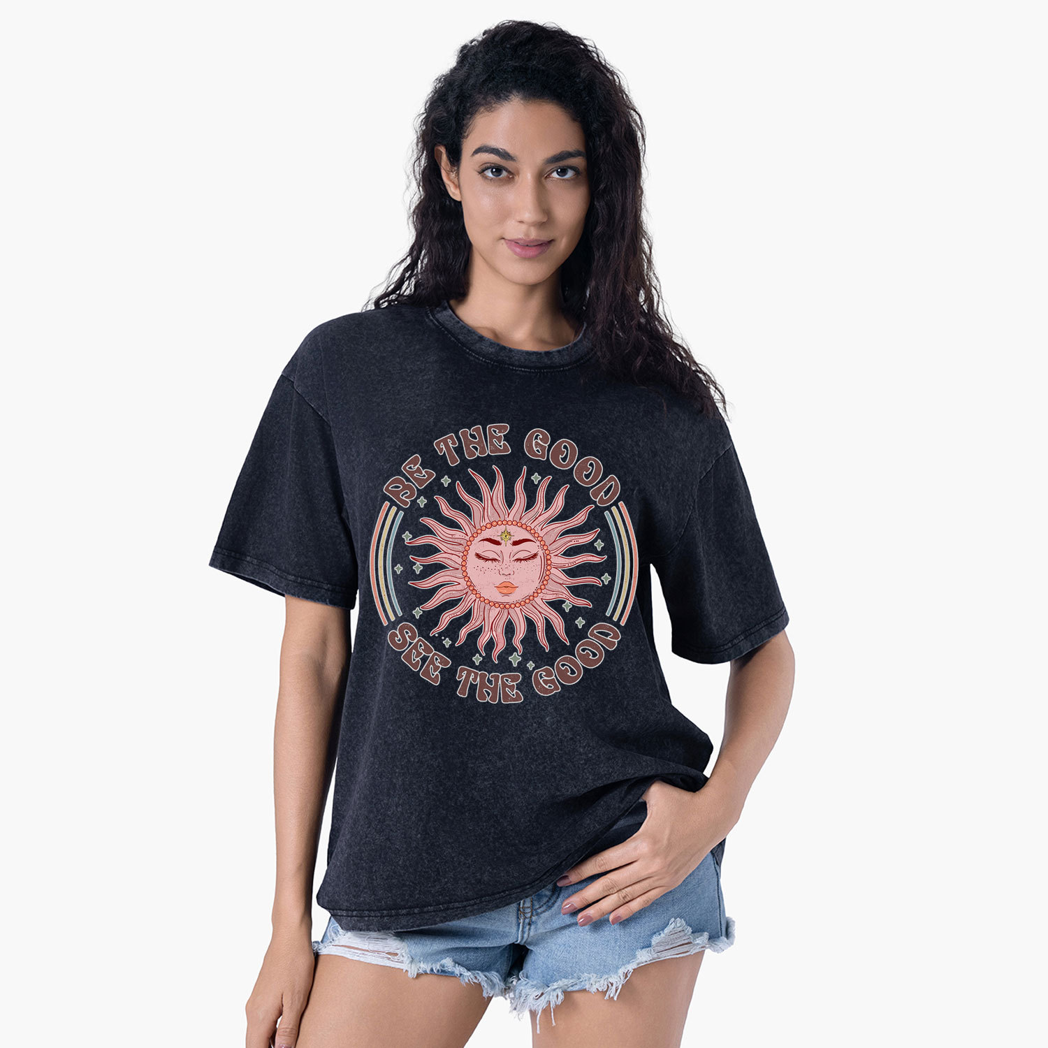 Purplehecate Be the Good See the Good Washed T-Shirt