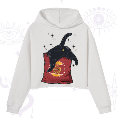Purplehecate Curious Witch Cat Crop Hoodie