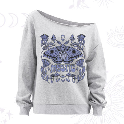 Purplehecate Mystic Luna Moth Off The Shoulder Sweatshirt