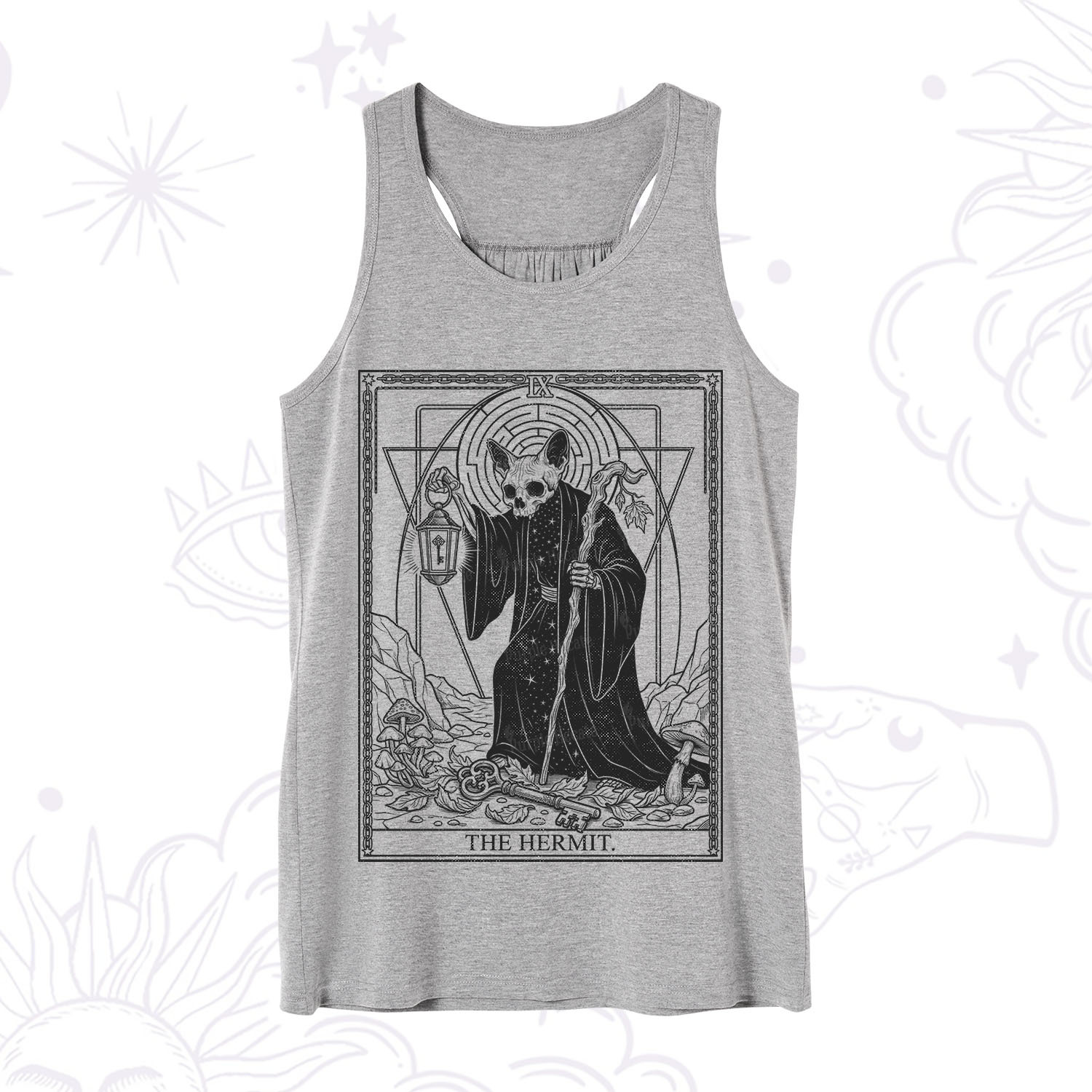 Purplehecate The Hermit Skeleton Cat Tarot Tank