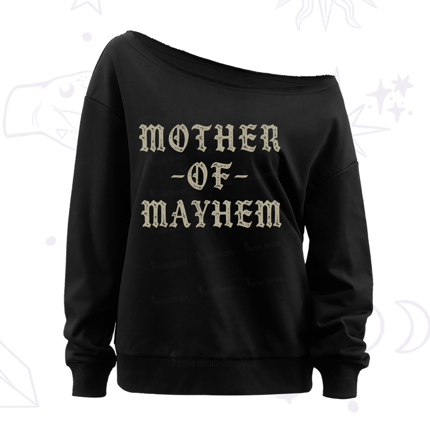 Purplehecate Mother of Mayhem Off The Shoulder Sweatshirt