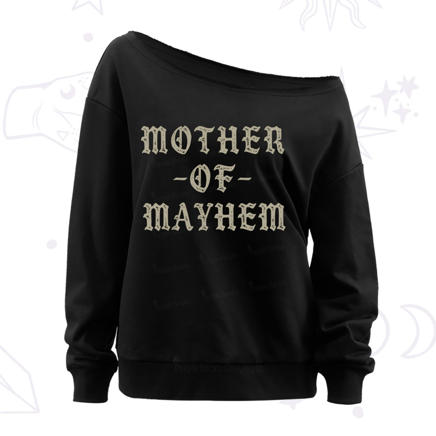 Purplehecate Mother of Mayhem Off The Shoulder Sweatshirt
