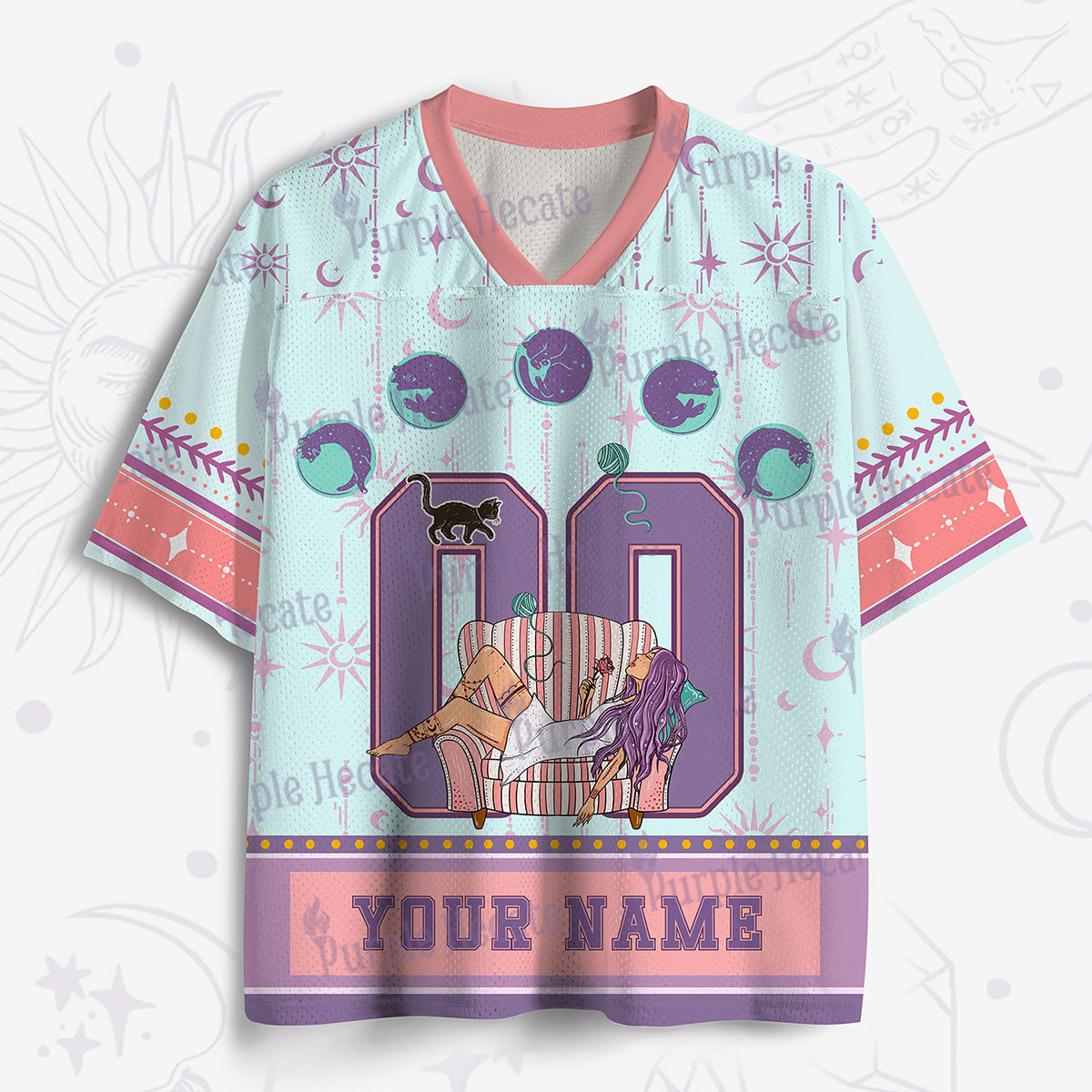Personalized Purplehecate Cat Lover Mesh Jersey