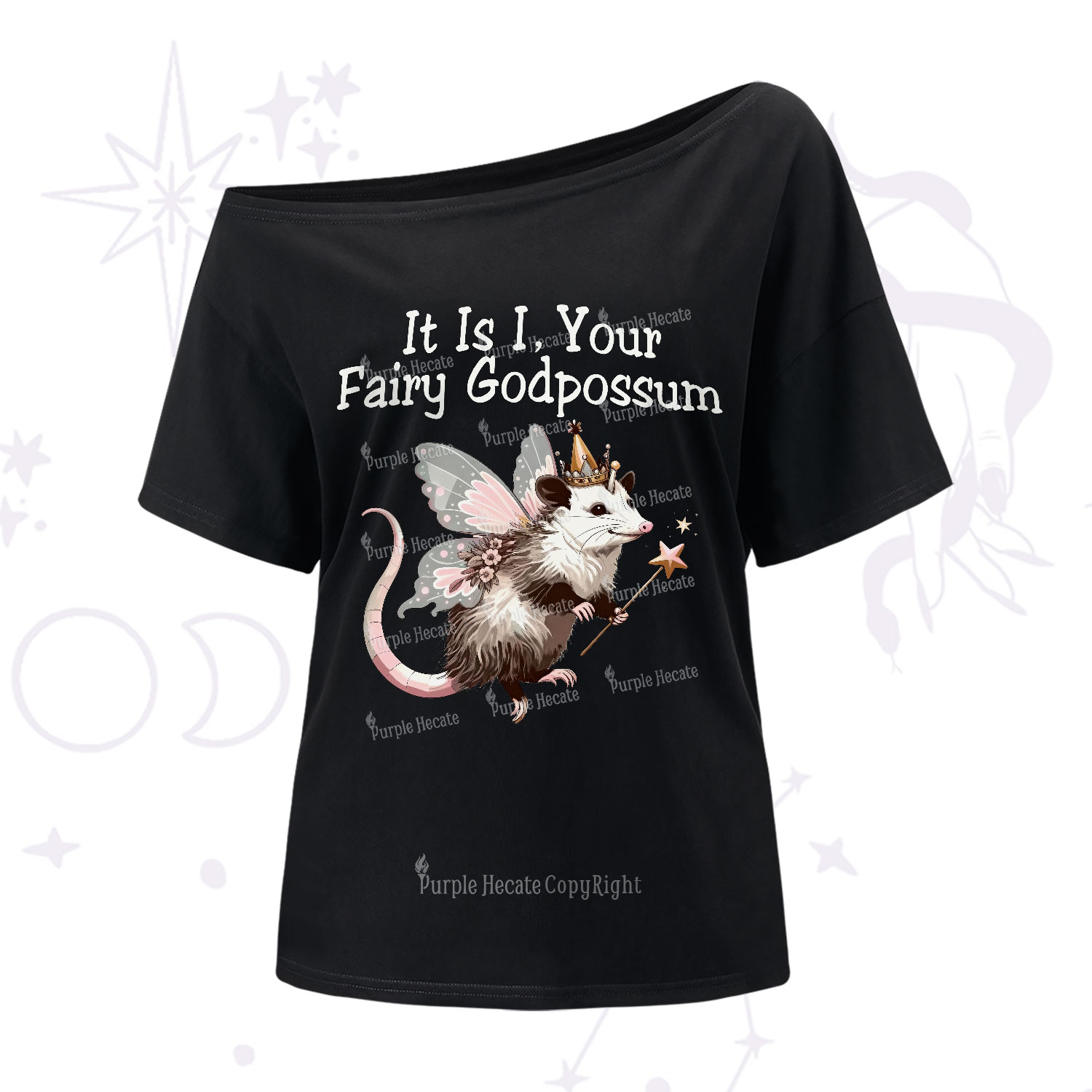 Purplehecate It Is I Your Fairy Godpossum One Shoulder T-Shirt