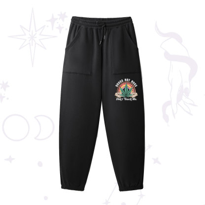 Purplehecate Drugs Not Hugs Fleece Sweatpants