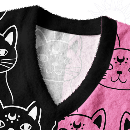 Purplehecate Sketchy Cat Ugly Sweater Vest