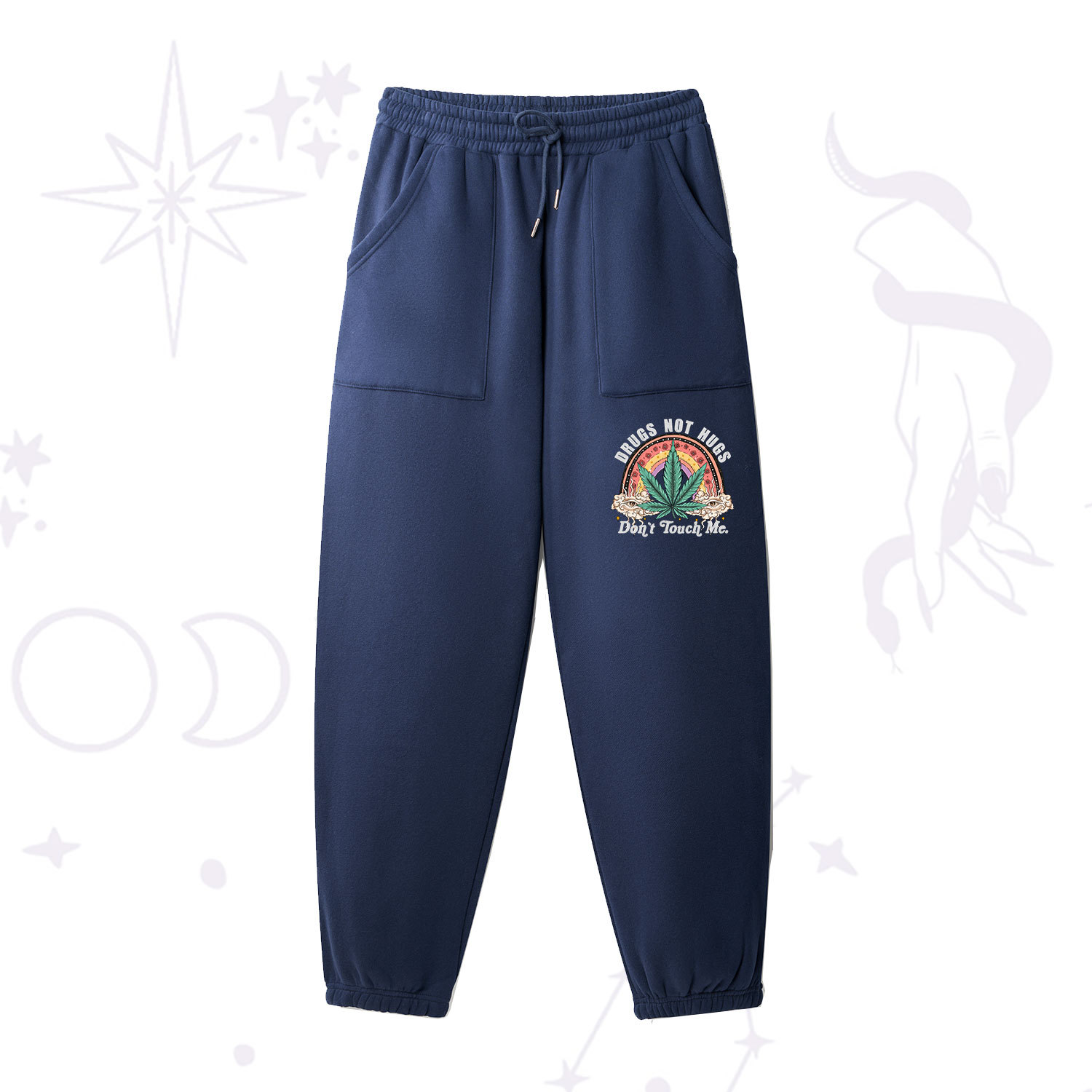 Purplehecate Drugs Not Hugs Fleece Sweatpants