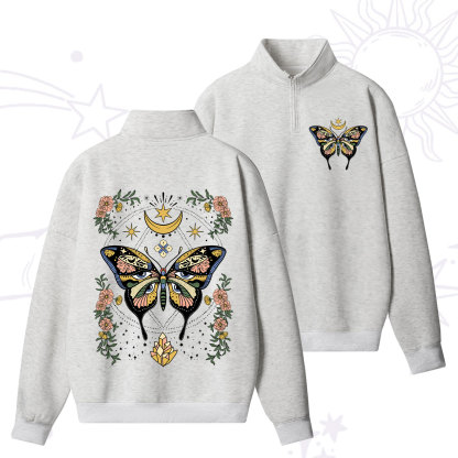 [Copy]Purplehecate The Zero Of Fucks Tarot Quarter Zip Fleece Sweatshirt