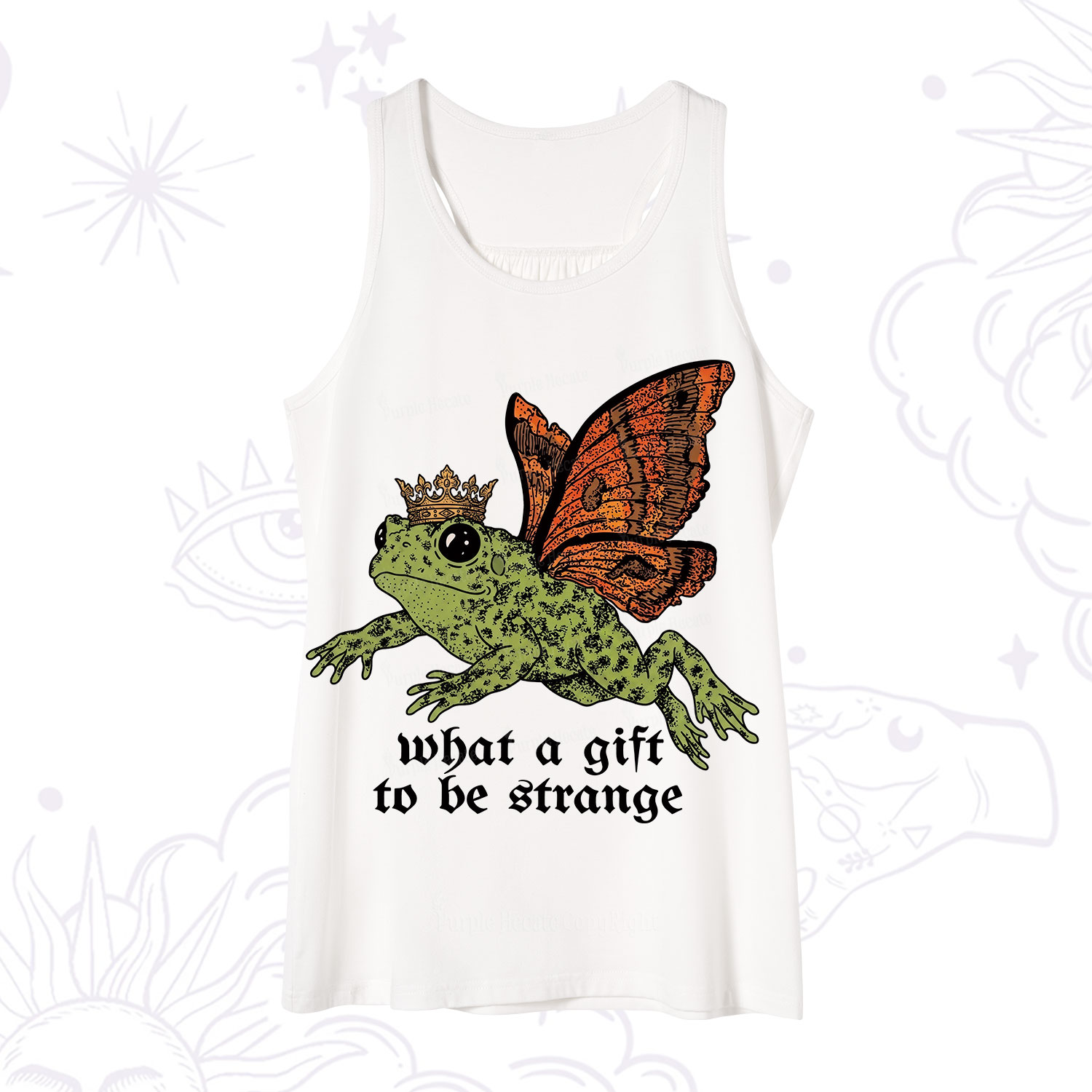 Purplehecate What a Gift to Be Strange Cat Frog Tank