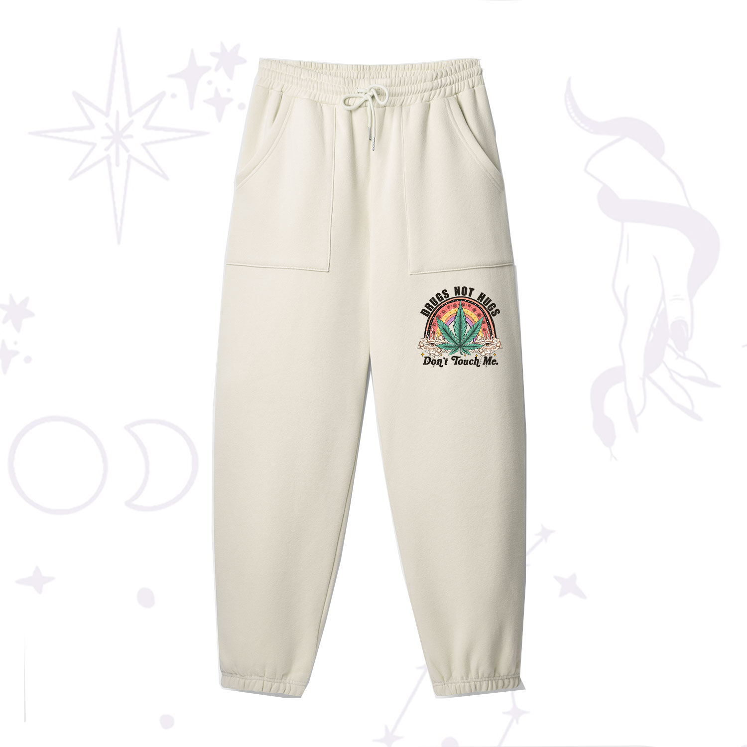 Purplehecate Drugs Not Hugs Fleece Sweatpants