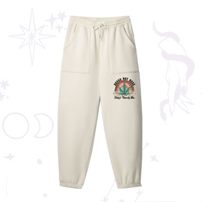 Purplehecate Drugs Not Hugs Fleece Sweatpants