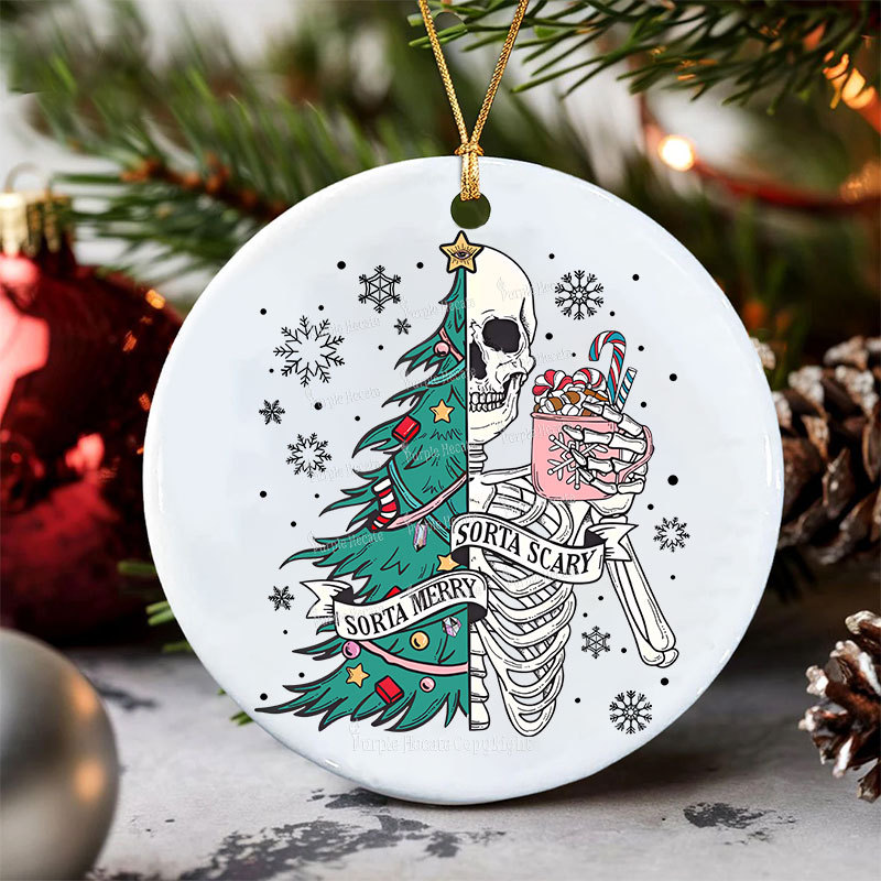 Purplehecate Sorta Merry Sorta Scary Christmas Ornament