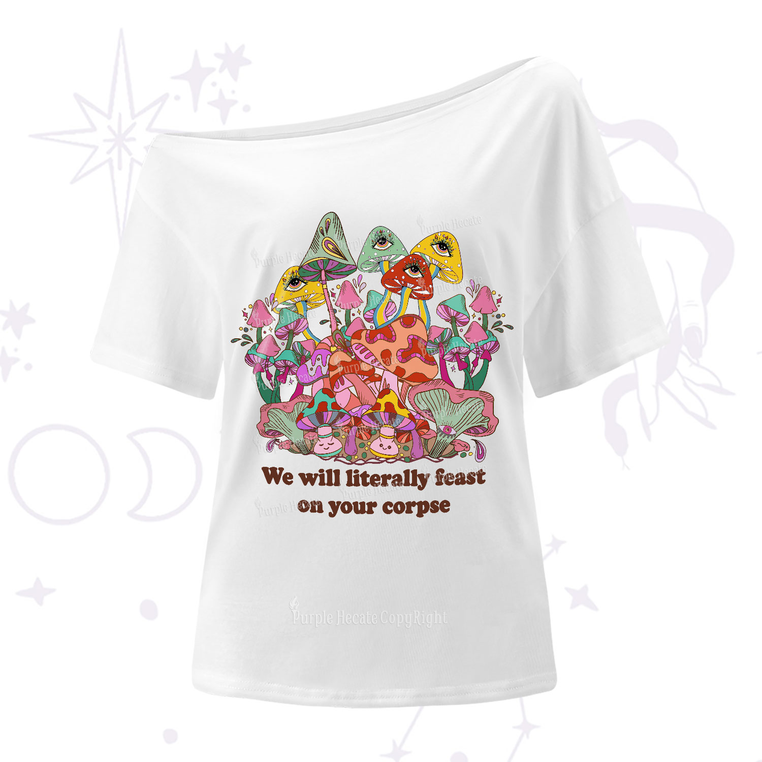 Purplehecate We Will Literally Feast on Your Corpse One Shoulder T-Shirt
