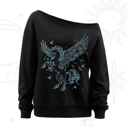 Purplehecate Celestial Pegasus Off The Shoulder Sweatshirt