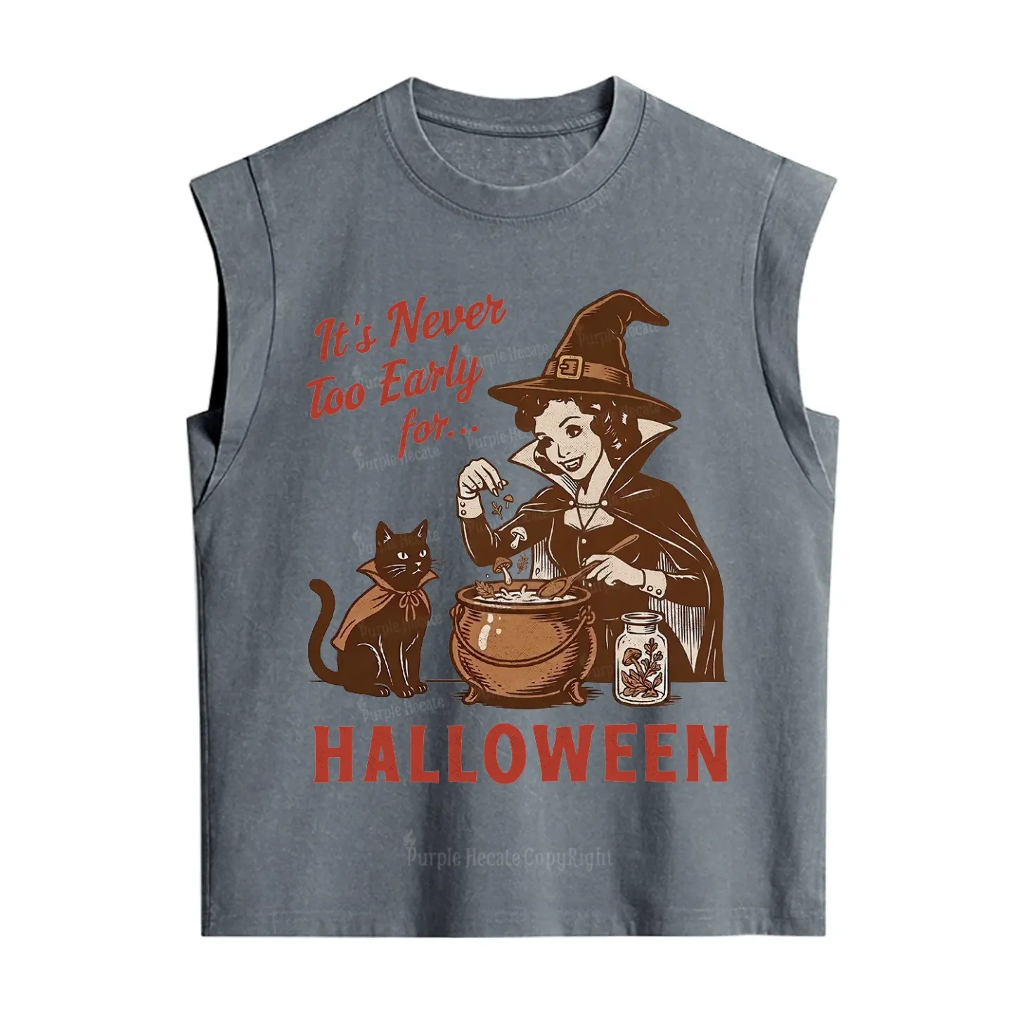 Purplehecate Never too Early for Halloween Vintage Washed Tank