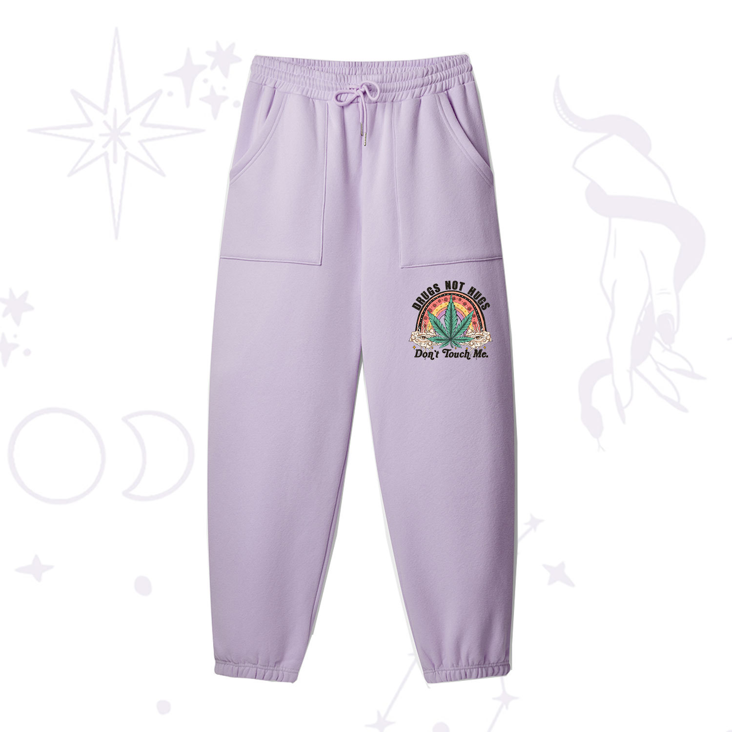 Purplehecate Drugs Not Hugs Fleece Sweatpants