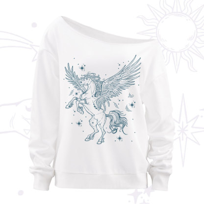 Purplehecate Celestial Pegasus Off The Shoulder Sweatshirt