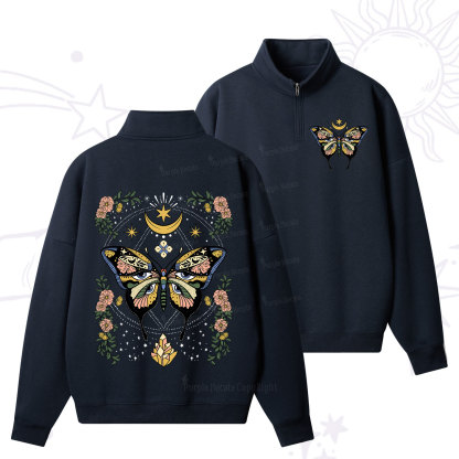 [Copy]Purplehecate The Zero Of Fucks Tarot Quarter Zip Fleece Sweatshirt