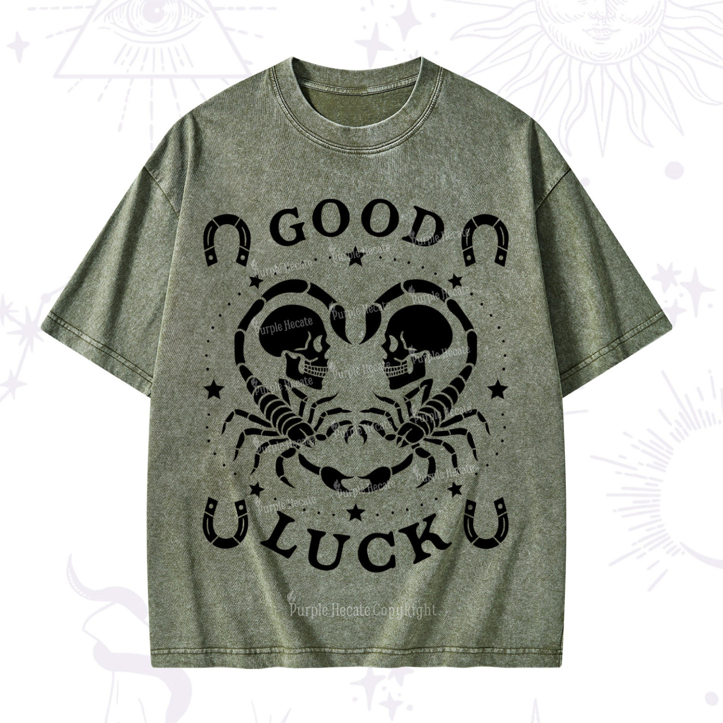 Purplehecate Good Luck Washed T-Shirt