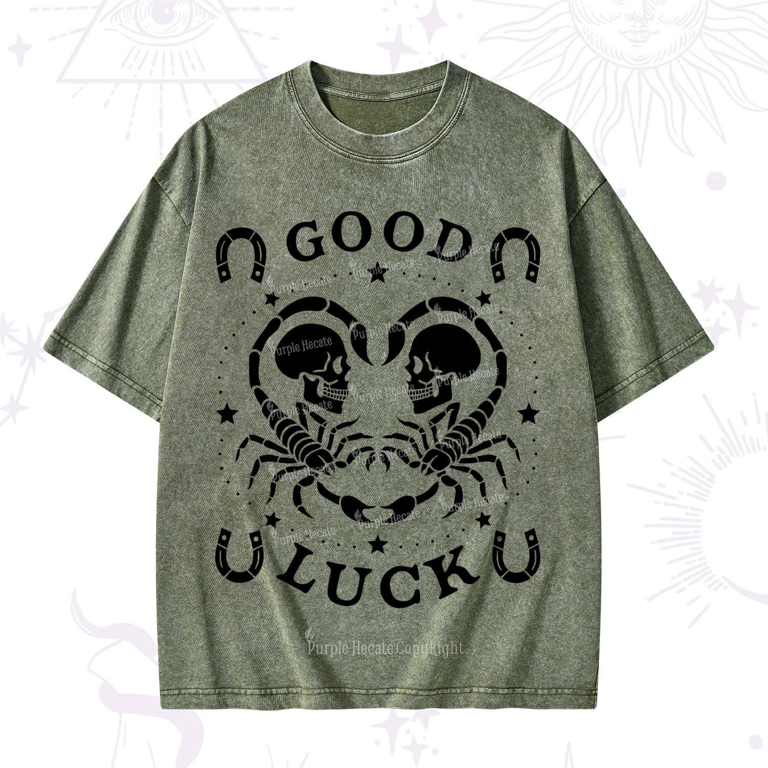 Purplehecate Good Luck Washed T-Shirt