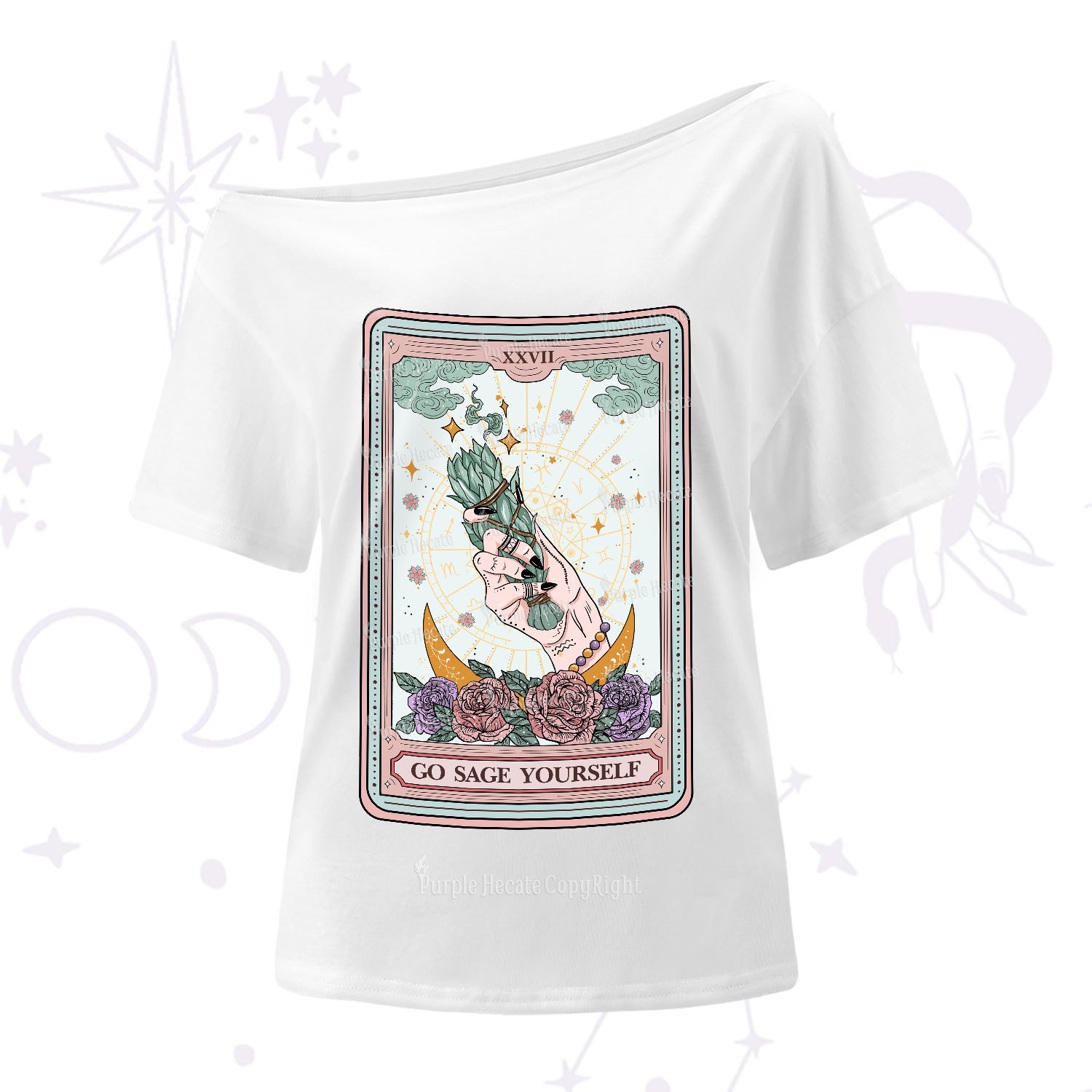 Purplehecate The Go Sage Yourself Tarot One Shoulder T-Shirt