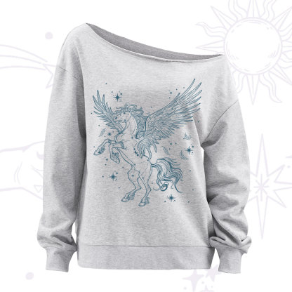Purplehecate Celestial Pegasus Off The Shoulder Sweatshirt