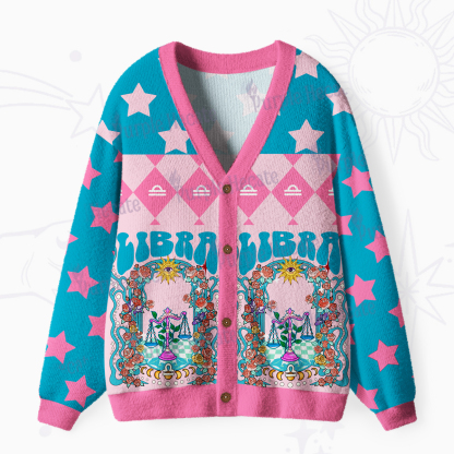 Purplehecate Libra Spirit Zodiac Ugly Cardigan Sweaters