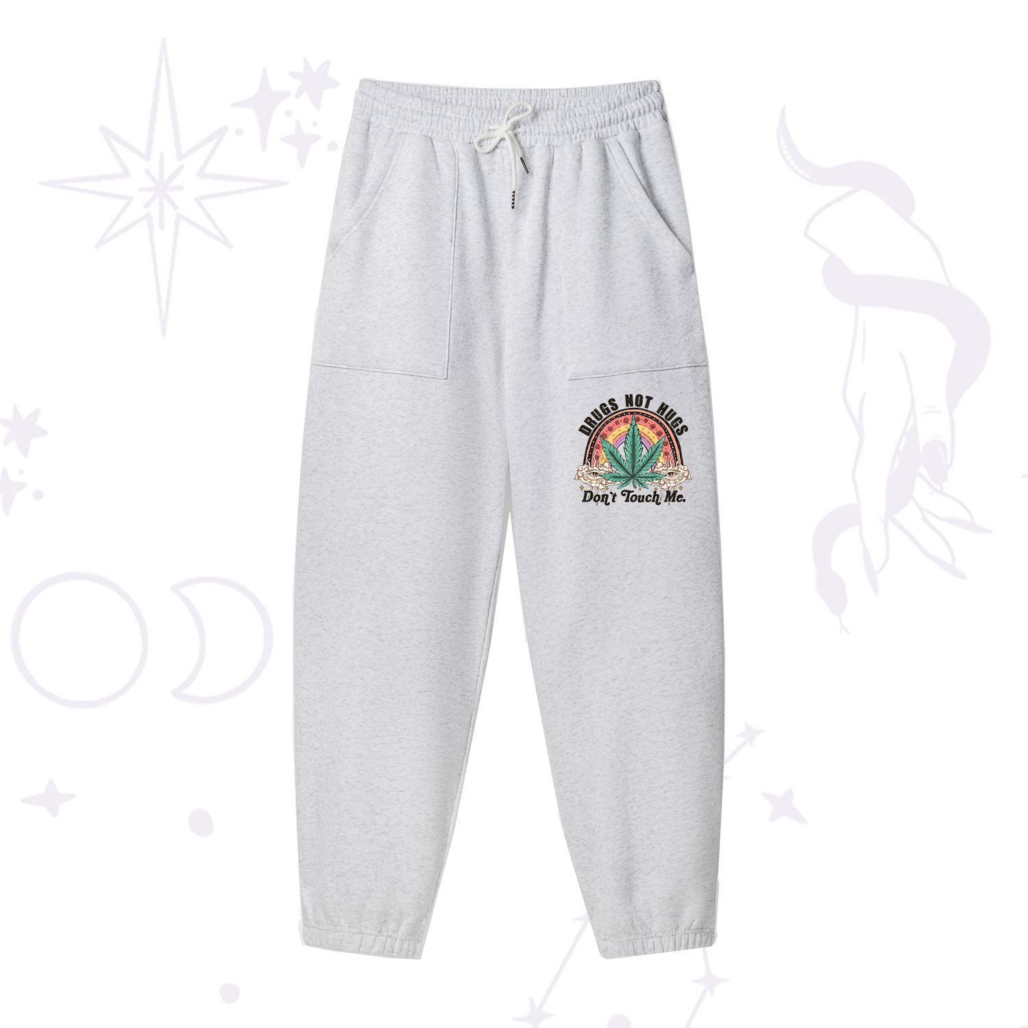 Purplehecate Drugs Not Hugs Fleece Sweatpants
