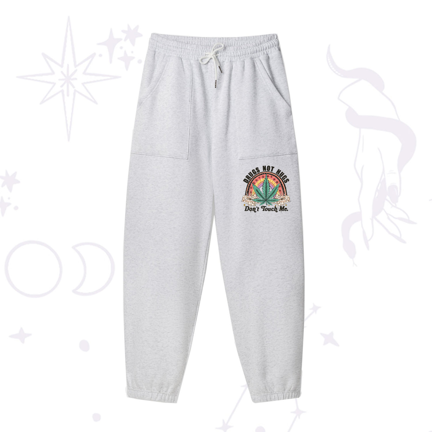 Purplehecate Drugs Not Hugs Fleece Sweatpants