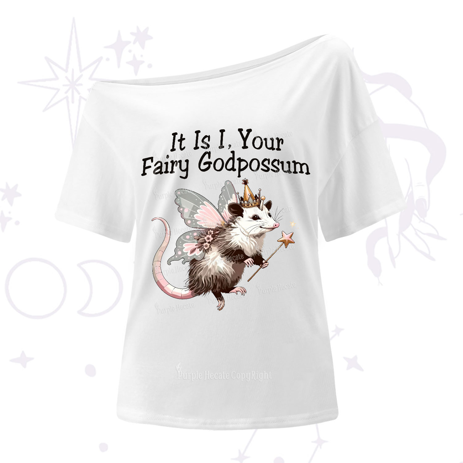 Purplehecate It Is I Your Fairy Godpossum One Shoulder T-Shirt