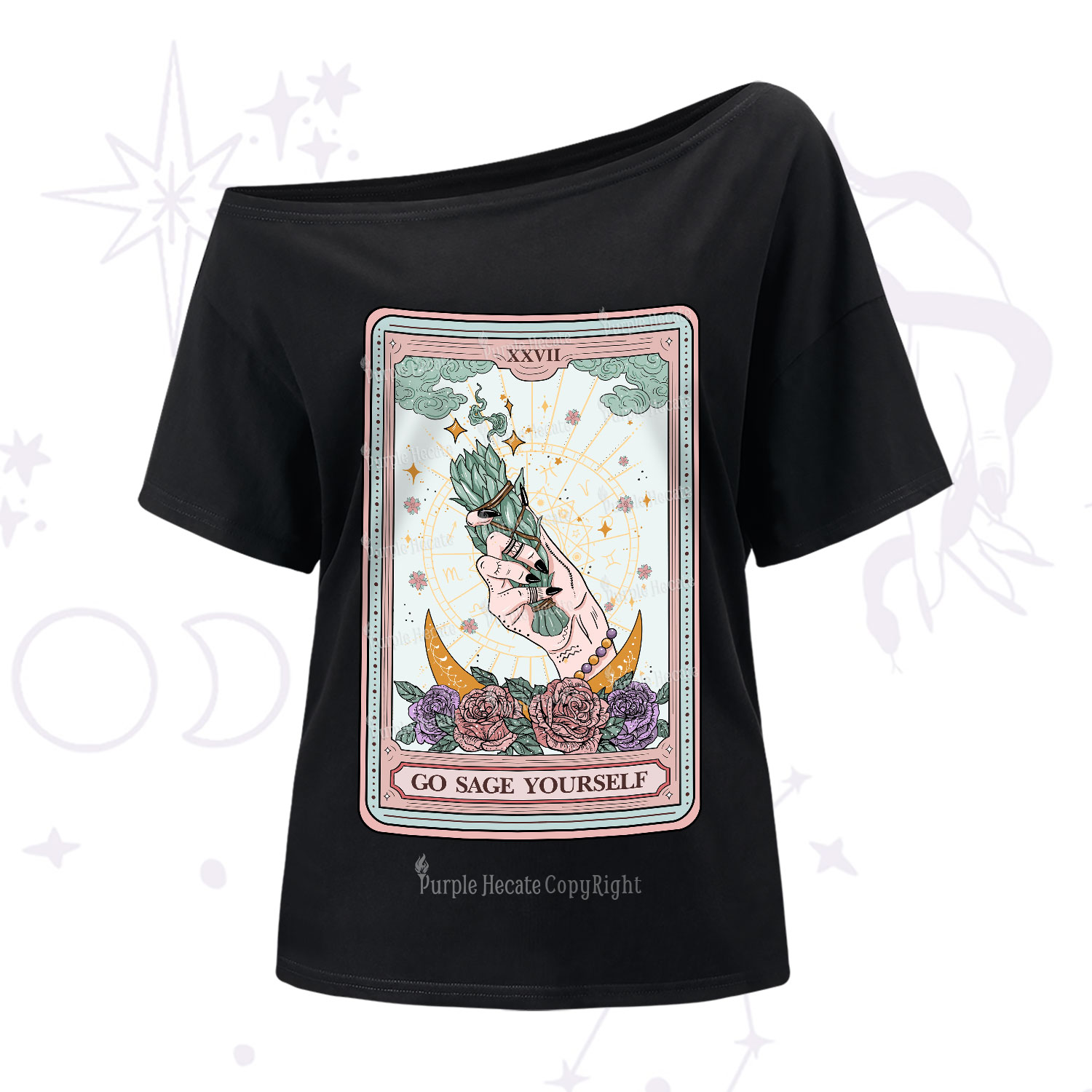 Purplehecate The Go Sage Yourself Tarot One Shoulder T-Shirt