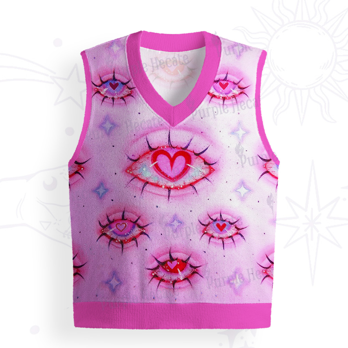 Purplehecate Mystic Love-Eye Ugly Sweater Vest