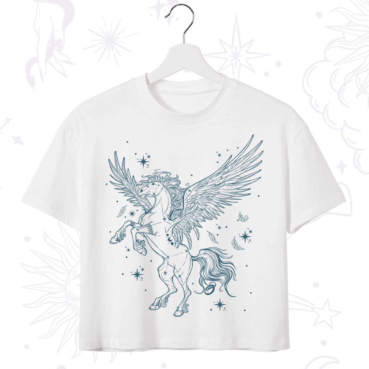 Purplehecate Celestial Pegasus Crop T-Shirt