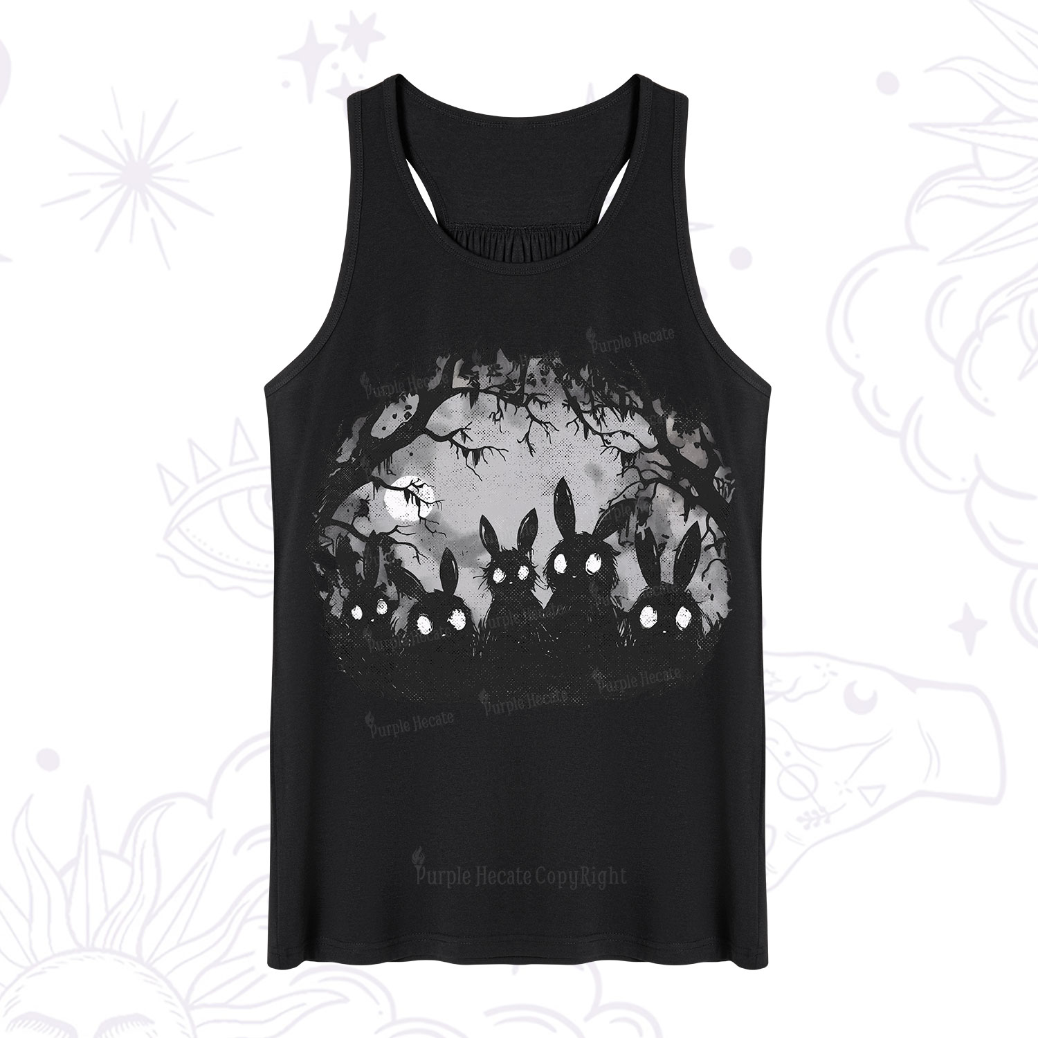 Purplehecate Creepy Weirdcore Bunny Tank