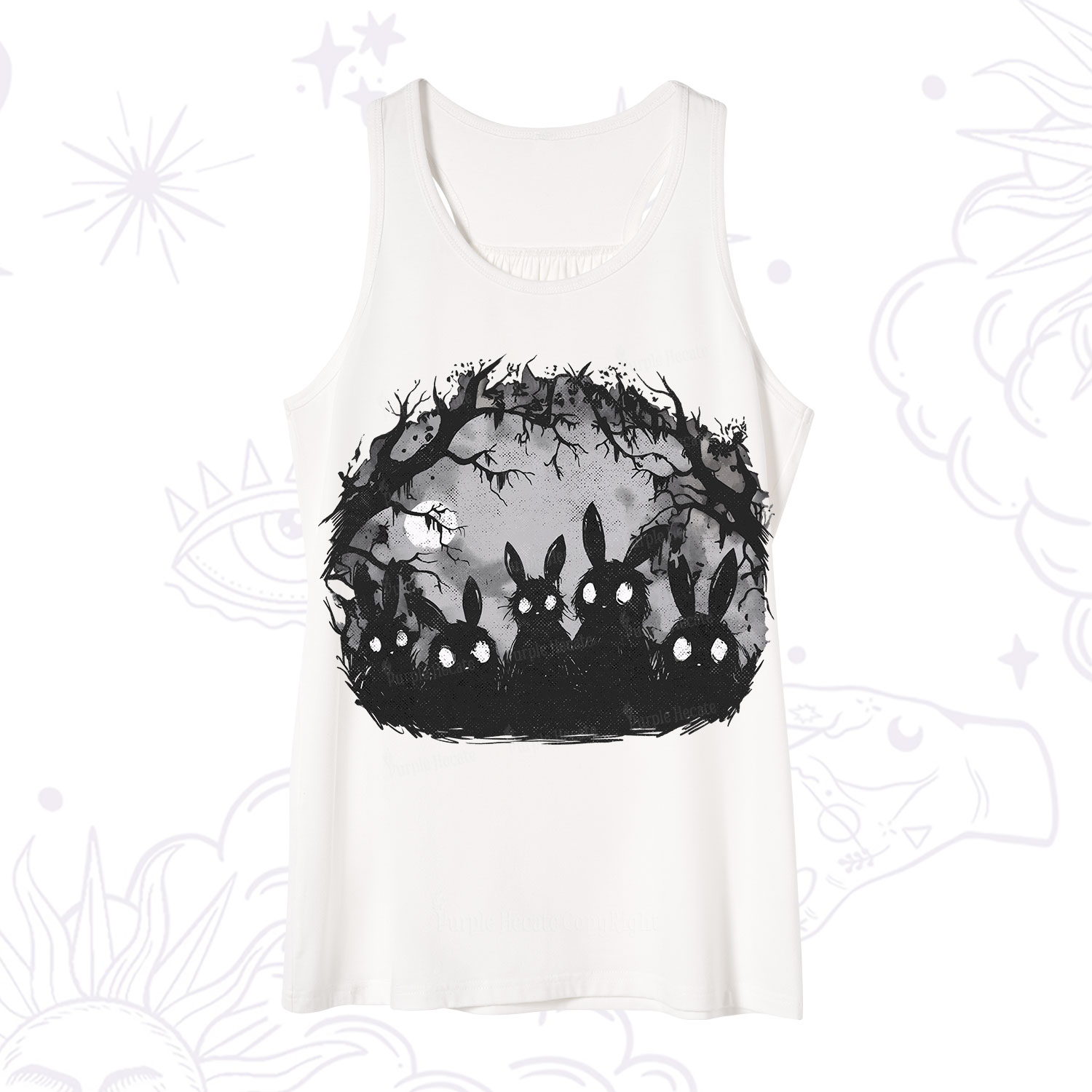 Purplehecate Creepy Weirdcore Bunny Tank