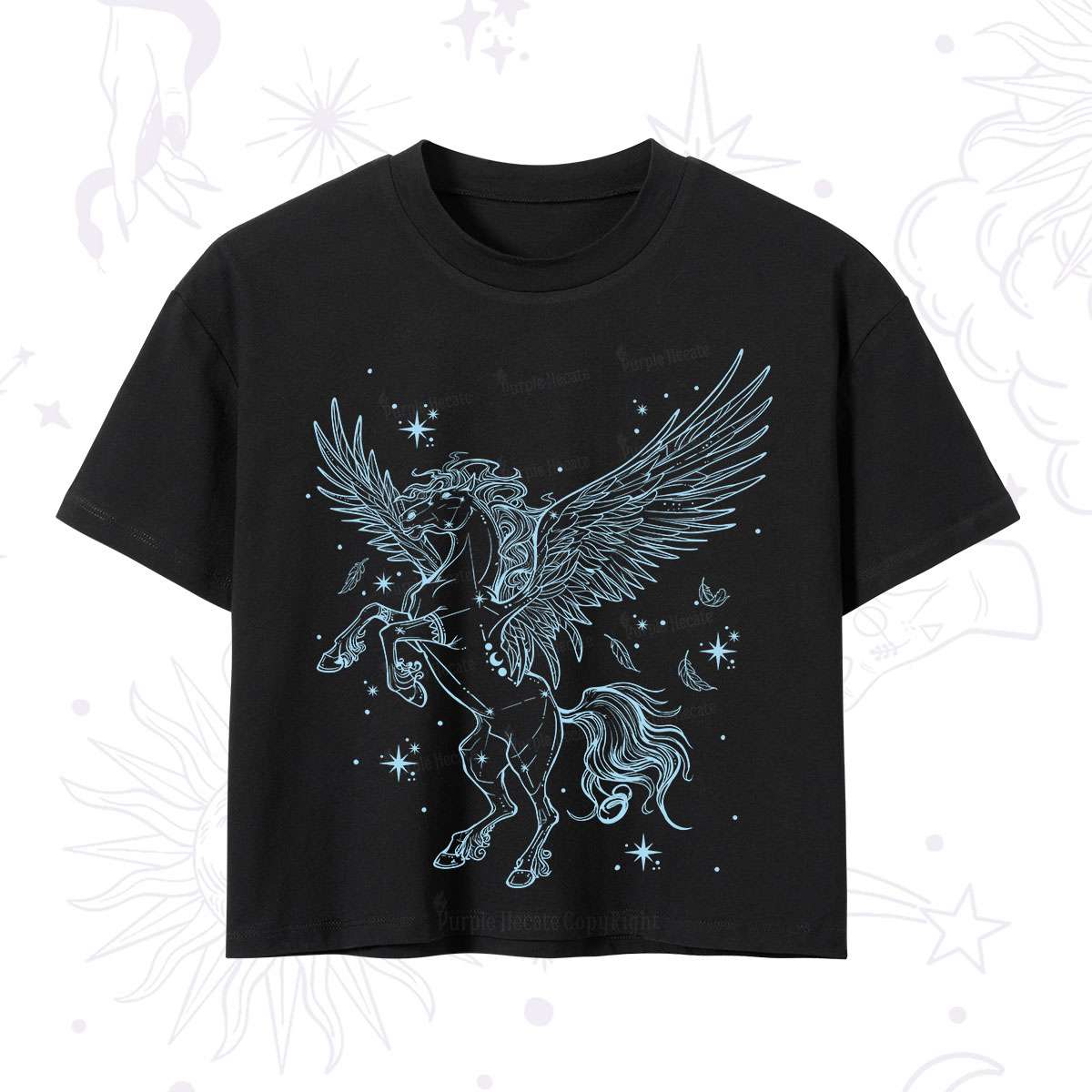 Purplehecate Celestial Pegasus Crop T-Shirt