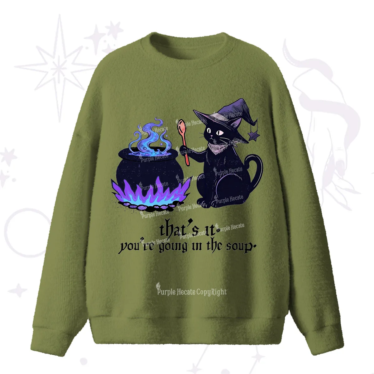 Purplehecate Trust Your Instincts Fuzzy Ugly Sweater