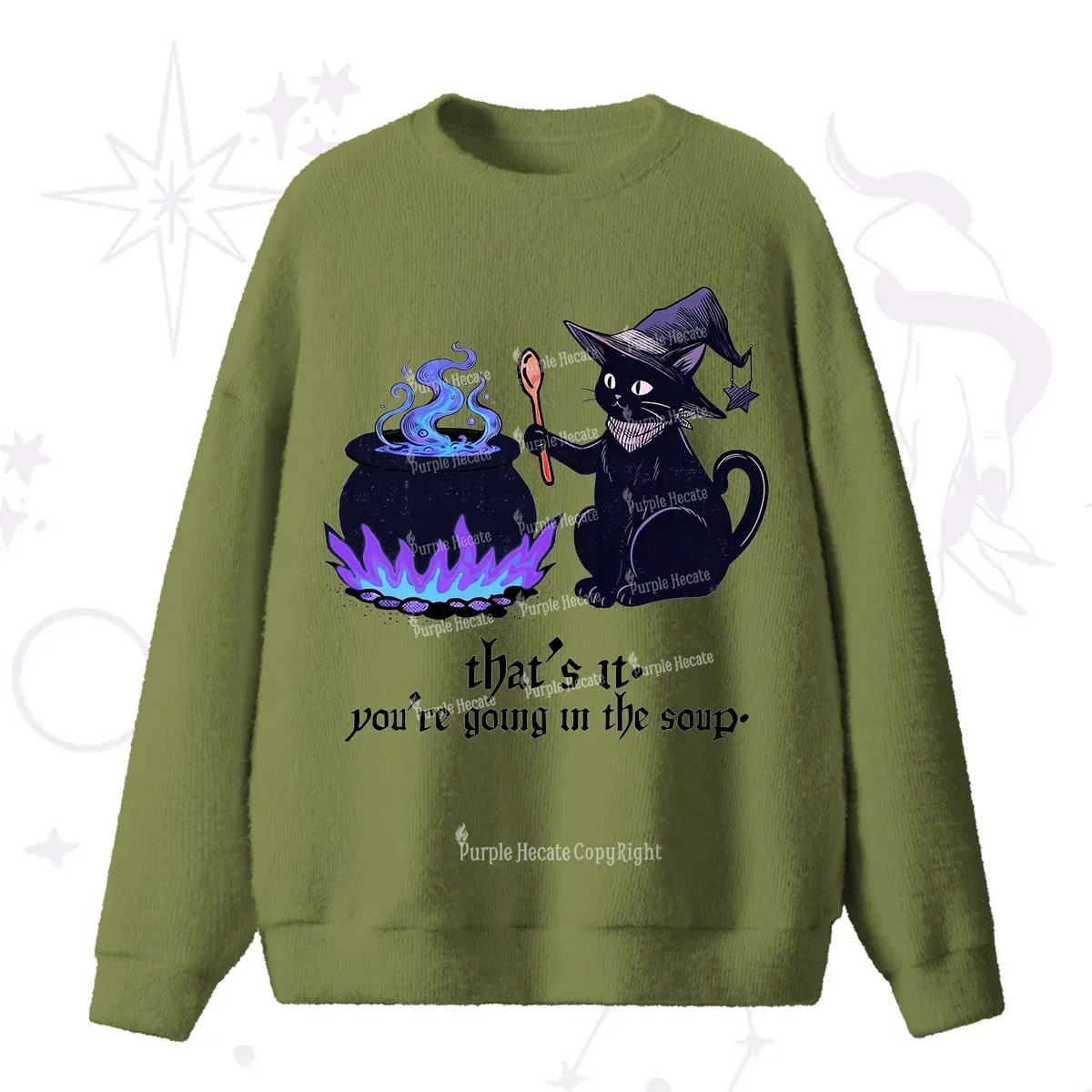 Purplehecate Trust Your Instincts Fuzzy Ugly Sweater