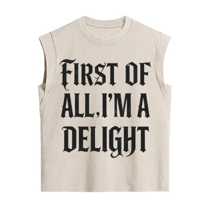 Purplehecate First of All I'm A Delight Vintage Washed Tank