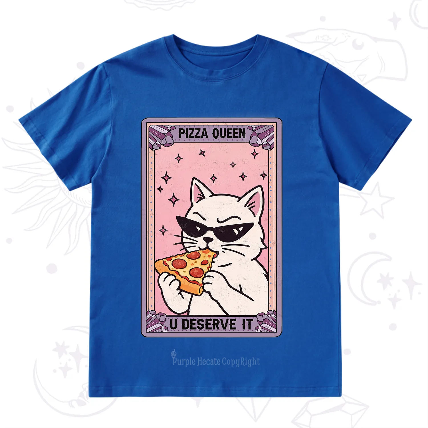 Purplehecate The Pizza Queen Cat Tarot T-Shirt
